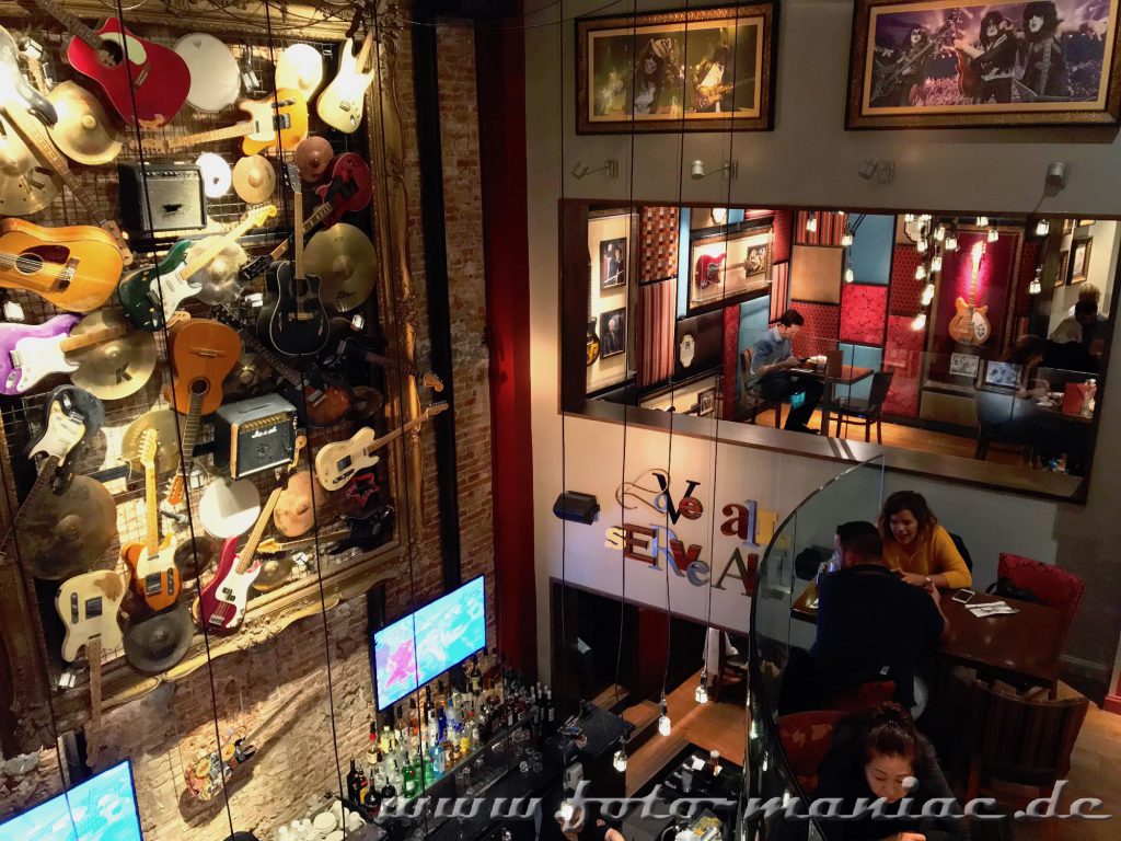 Blick ins Hardrock Café in Brüssel
