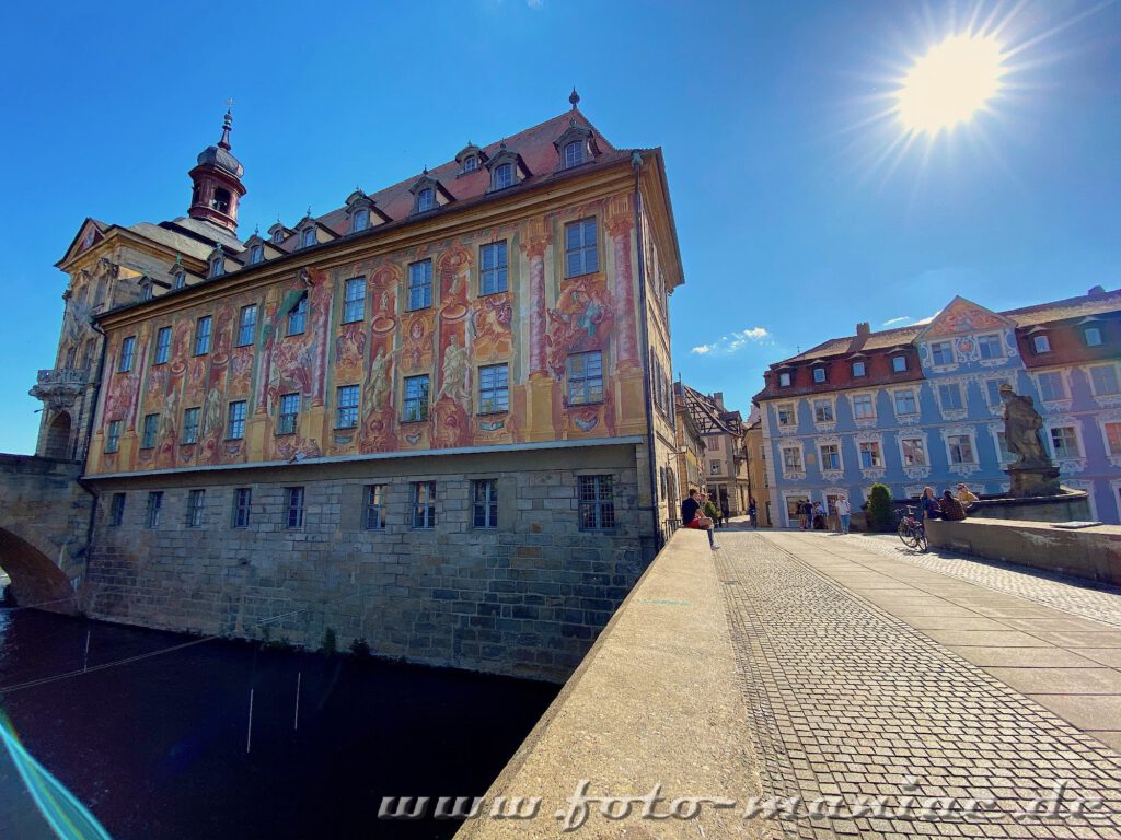 Bunte Fassade des Alten Rathauses in Bamberg