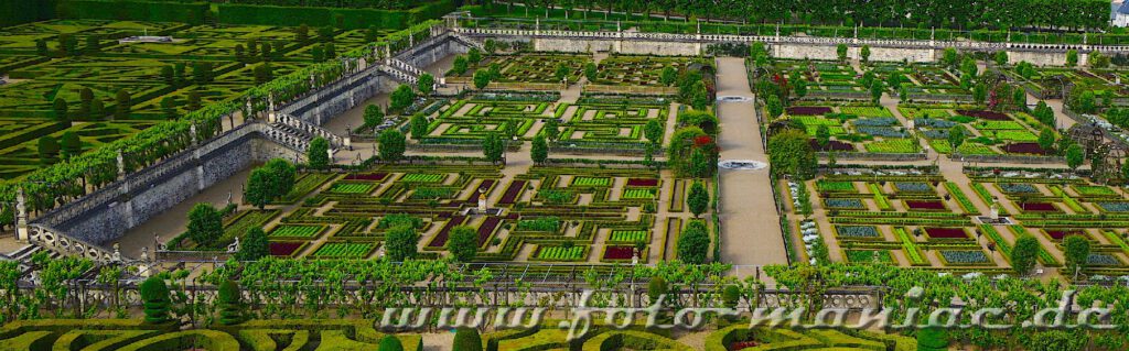 Strenge Symmetrie im Gemüsegarten von Chateau Villandry