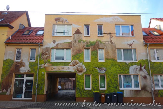 Graffiti zeigt Tiere auf einer Fassade