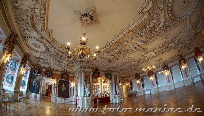 Blick in den Festsaal vom Barock-Schloss Friedenstein in Gotha