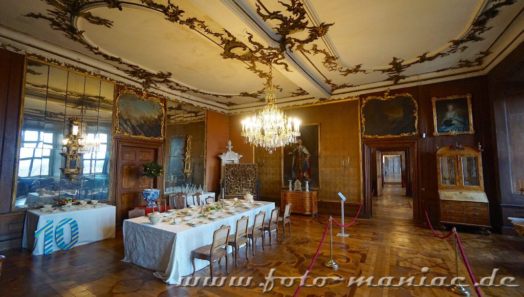 Speisesaal im Barock-Schloss Friedenstein in Gotha