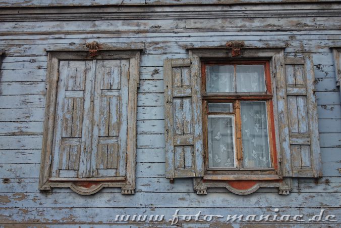 Typische Holzhäuser in Riga