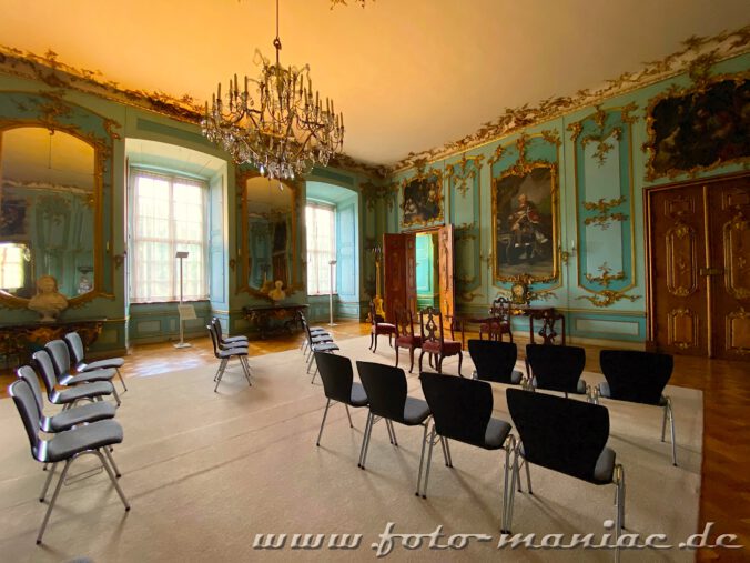 Blick in den Grünen Saal der Heidecksburg in Rudolstadt