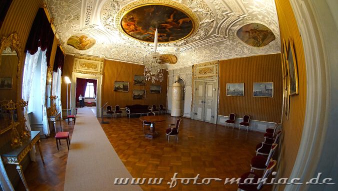 Blick in ein fürstliches Zimmer der Neuen Residenz in Bamberg