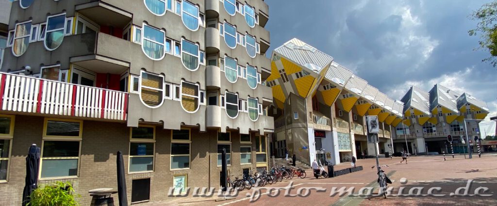 Die Kubushäuser - ein Bespiel für Rotterdams verrückte Architektur