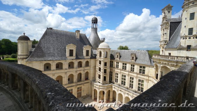Blick von einer der Galerien im Chateau Chambord