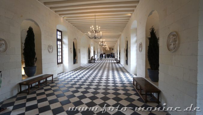 Tolle Optik: die Galerie im idyllischen Chateau Chenonceau