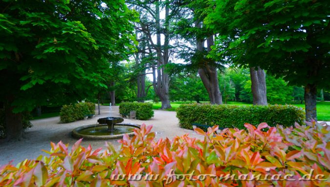 Springbrunnen im Park von Chateau Chenonceau