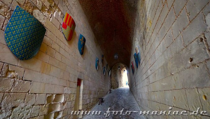 Vor dem Besuch im Schloss Amboise muss man durch diesen schmalen Gang