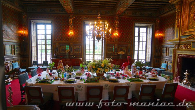 Das reizvolle Chateau Cheverny mit seinem Speisezimmer