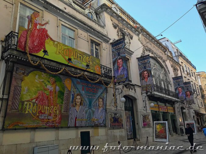 Reklame am Theater in Lissabon
