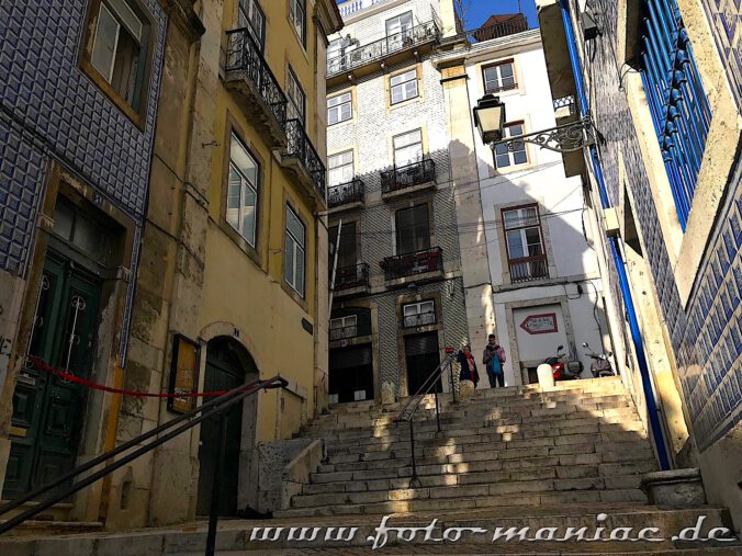 Steile Treppen in Lissabon