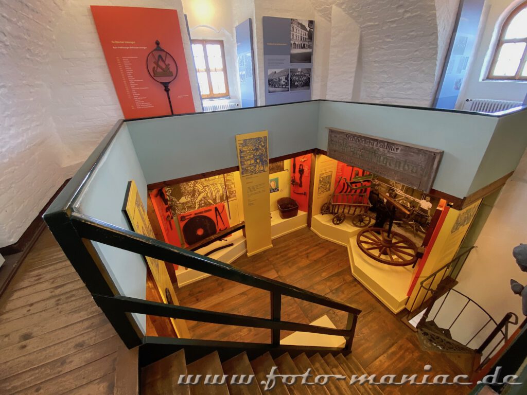 Eine Ausstellung zur Stadtgeschichte von Delitzsch im Turm