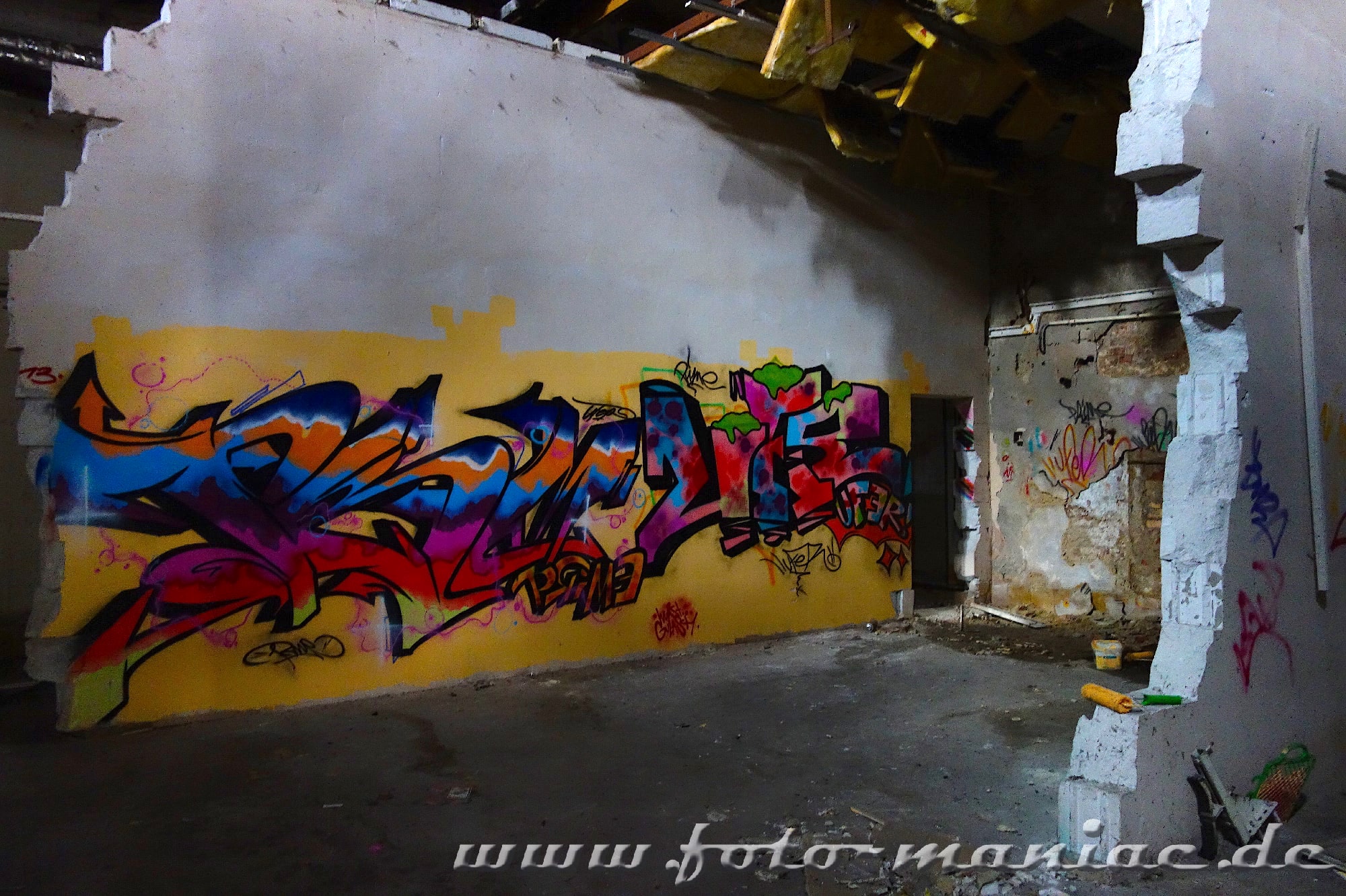 Graffiti in der verlassenen Brauerei
