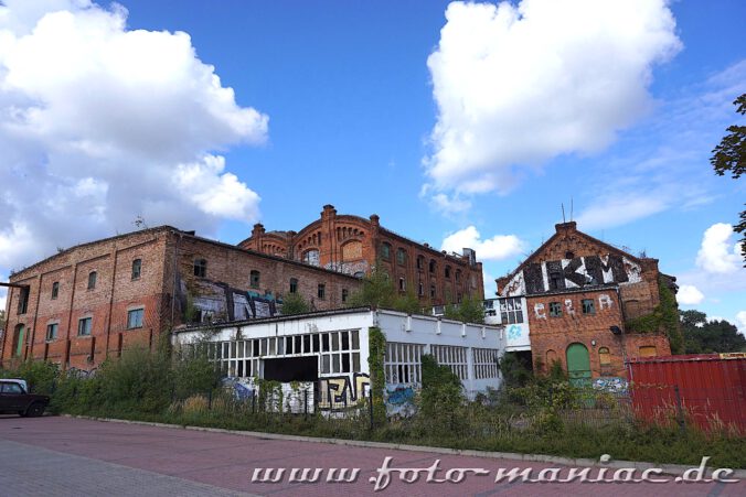 Blick auf verlassene Brauerei in Böllberg