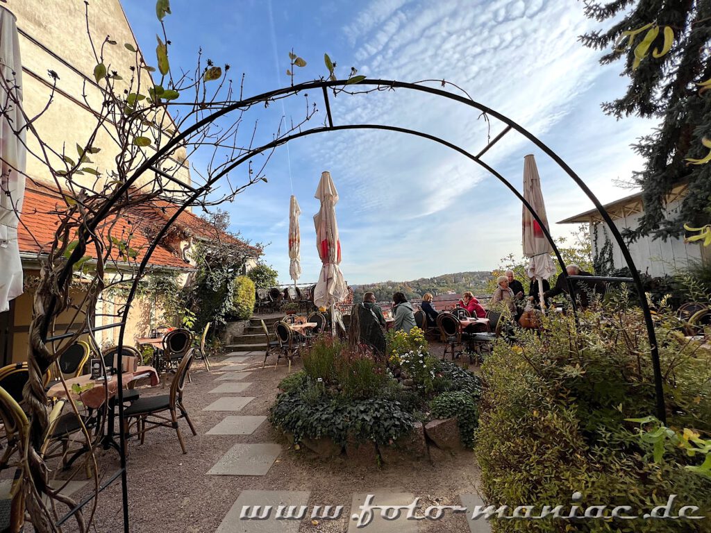 Terrasse des Cafés am Dom mit schönen Blick auf die Stadt