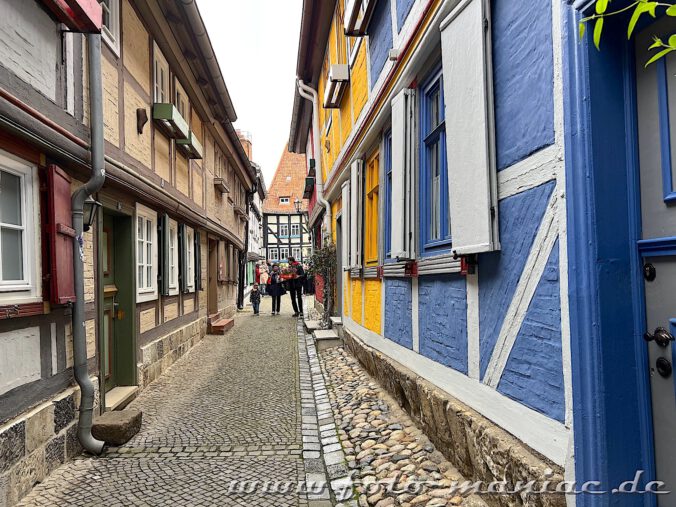 Gut sanierte Fachwerkhäuser in der Altstadt von Quedlinburg
