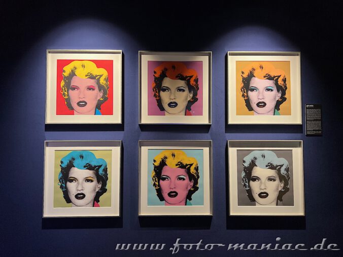 Baksy im Kunstkraftwerk Leipzig - Sechs Porträts von Kate Moss im Andy Warhol-Stil