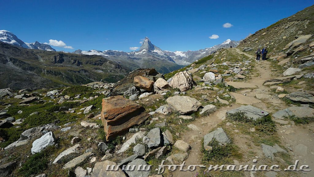 Kaiser von Zermatt: Auf dem steinigen Fünf-Seenweg hat man das Matterhorn ständig im Blick