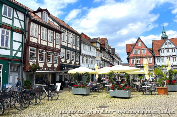 Spaziergang durch Celle - auf dem Großen Plan locken Cafés und Restaurants zur Einkehr